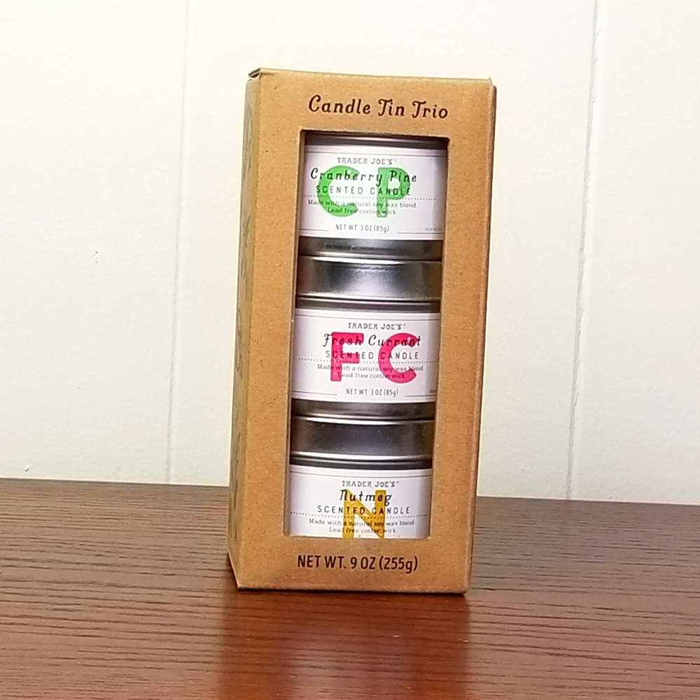 Unopened Trader Joe's Candle Tin Trio - Holiday Season